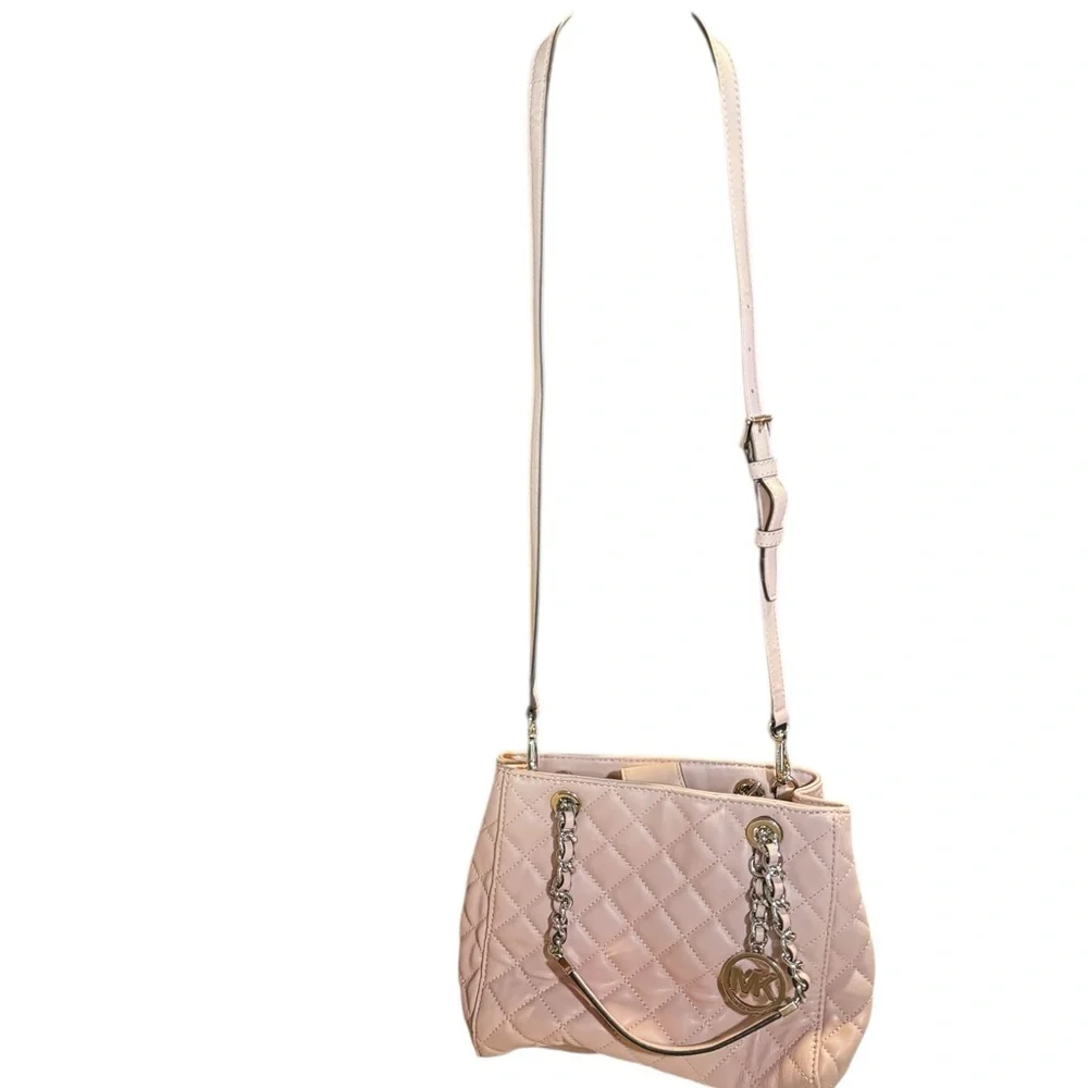 Michael Kors 30H5GAHT1L Susannah Quilted Blossom Leather Small Tote Women's Bag